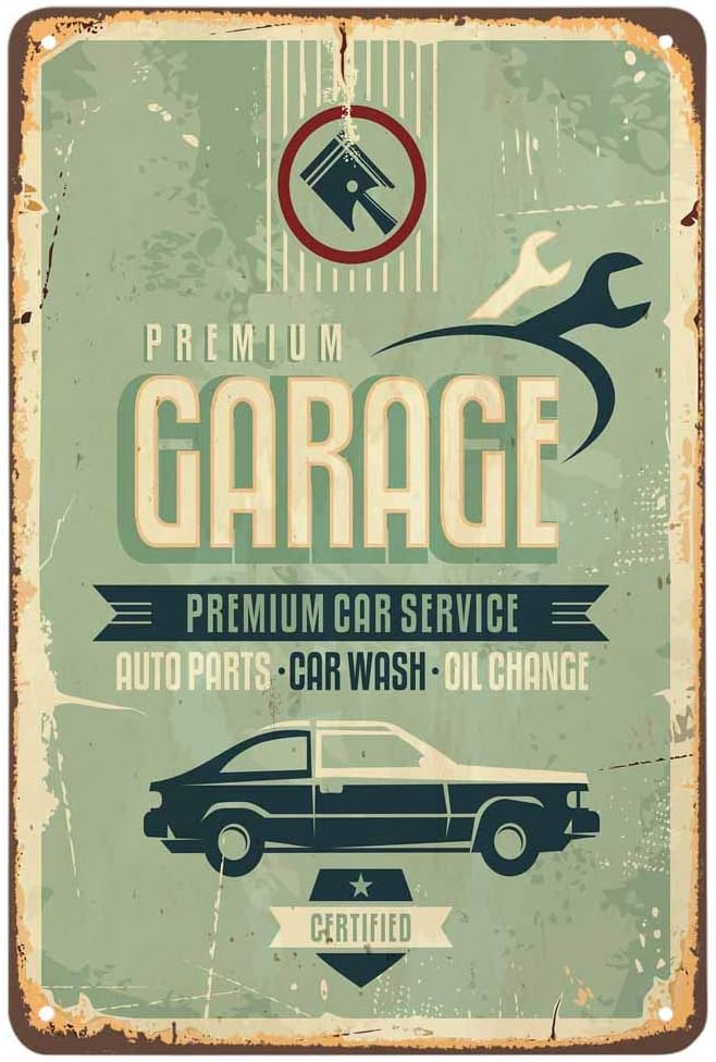 Auto Repair Shop Signs - Letrero de metal para garaje, con