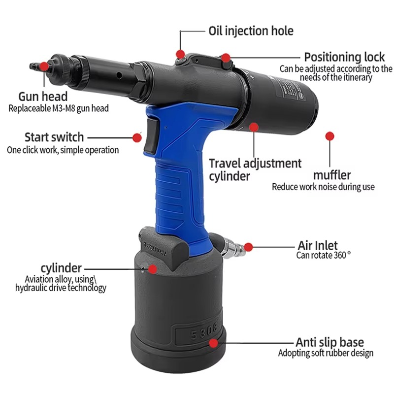 Pistola remachadora neumática  - Rivet Gun Air reseña y precio